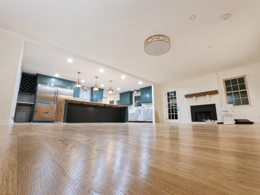 Open plan progress with covered kitchen