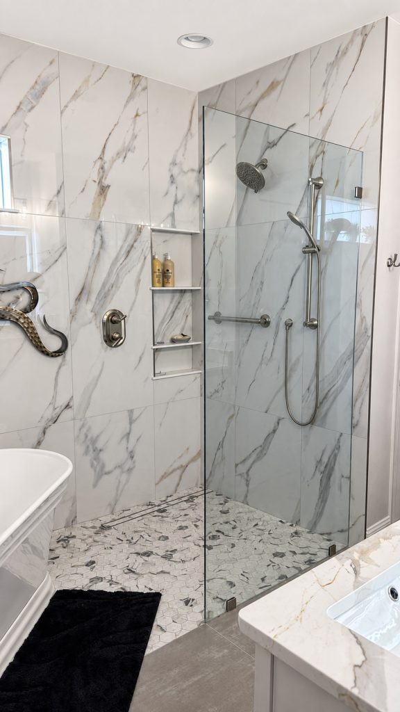 Refined bathroom renovation in natural light