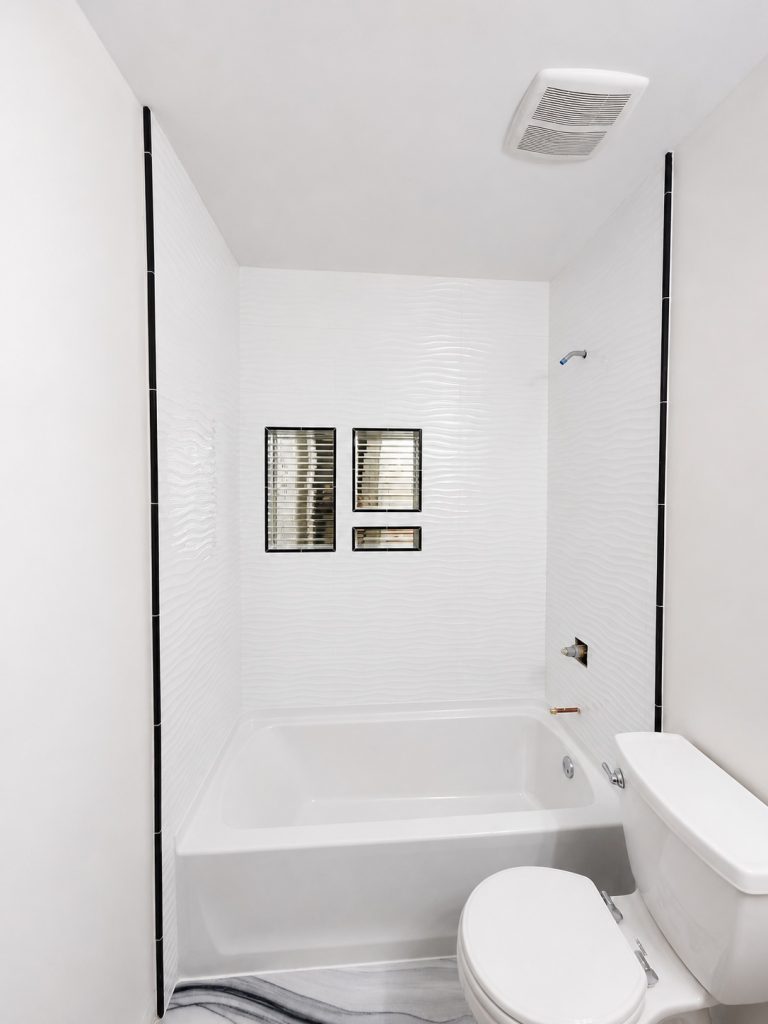 Wave tile bathroom renovation progress